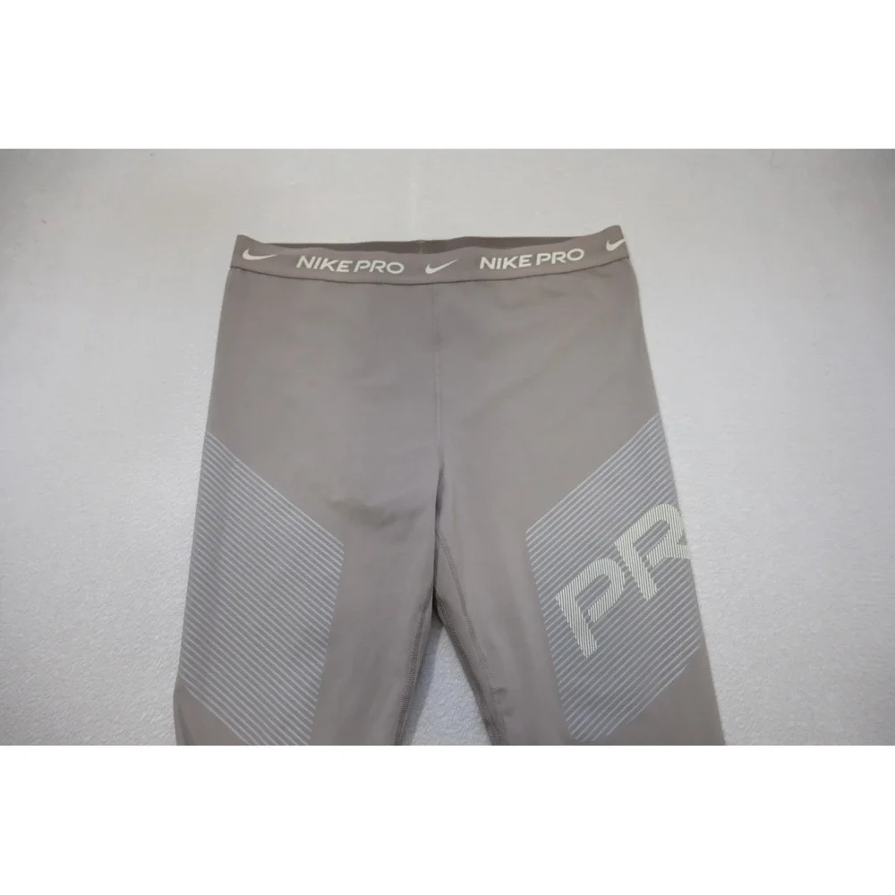 Nike Pro Leggings Womens XL Taupe Graphic Compression Athletic Excellent
